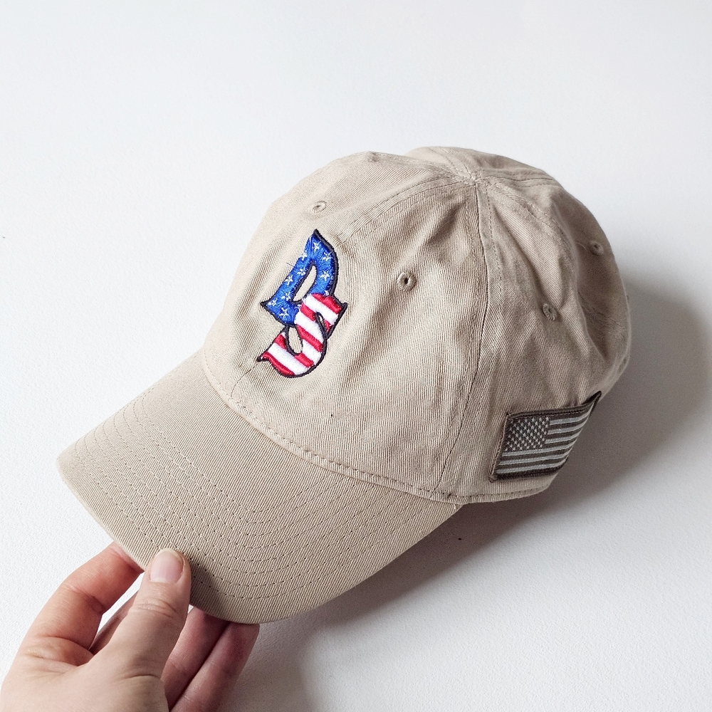 Patriotic DS Monogram Baseball Cap Khaki American Flag Hat OC Sports Adjustable